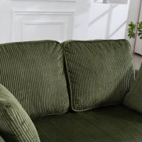 HOMCOM 2 Seater Sofa, 140 cm Loveseat Sofa with Spring Cushions, Metal Legs, 2 Pillows, Dark Green(m-8)