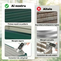 Outsunny Strat de Grădină Ridicat fără Bază, cu Strat Impermeabil, din Oțel Zincat, 120x60x30,5 cm, Verde(m-5)