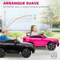 AIYAPLAY Coche Eléctrico para Niños Mercedes-Benz GLC Coupé 12V Mando a Distancia 2,4 G Motor Doble MP3 Rosa(m-6)