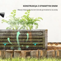 Outsunny Podwyższona grządka z pudełkiem na rośliny, odporna na warunki atmosferyczne, otwarta podłoga, ocynkowana stal, 120 cm x 60 cm x 30,5 cm, Szary(m-5)