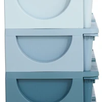 HOMCOM Aufbewahrungsbox für Kinder, Kinder-Aufbewahrungsbox, 3 Schubladen, Blau(m-8)