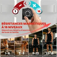 SPORTNOW Rameur Magnétique Appareil de Musculation Bluetooth Connecté Kinomap & Zwift 16 Niveaux de Résistance 135x42x72cm Rouge(m-5)