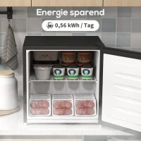 HOMCOM Mini-Gefrierschrank 35 L Gefrierbox elektrisch freistehend 45 W Mini Gefriertruhe 47 x 44,2 x 48,8 cm Schwarz(m-9)