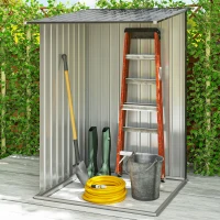 Outsunny Abri de Jardin 1m² - Remise pour Outils - cabanon Porte verrouillable - dim. 1L x 1,03l x 1,6H m - tôle d'acier ondulée Anthracite(m-7)