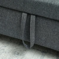 HOMCOM Sofá 2 Lugares Estofado em Linho Sintético com 2 Almofadas Espaço de Armazenamento Bolsos Laterais 135x71x84 cm Cinza Escuro(m-10)