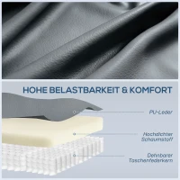 HOMCOM Massagesessel mit Wipp-, Liege- & Wärmefunktion, 3 Modi, drehbar, Hellgrau(m-6)