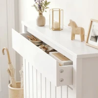 HOMCOM 93 x 88.5cm Rustic-Look Radiator Cover - White(m-8)