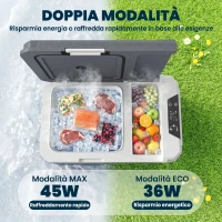 Outsunny Frigorifero da Auto Portatile 25L e Congelatore con Controllo App, 58x33x38.3 cm, Grigio(m-5)