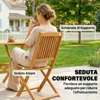 Outsunny Set da Pranzo da Giardino 5 Pezzi, Tavolo e 4 Sedie Pieghevoli(m-8)