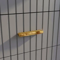 HOMCOM Comodă modernă cu 4 sertare din lemn și aluminiu, 60x40x90 cm, auriu și gri închis(m-9)