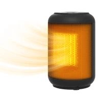 HOMCOM Riscaldatore Elettrico e Regolabile a 3 Modalità con Timer 24h, in PP e PA Ignifugo, 14x14x21.5 cm, Nero(m-5)