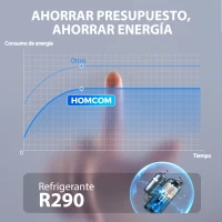 HOMCOM Deshumidificador 35L/Día para 40-90 ㎡ Luz Indicador de Humedad Depósito 5,5 Litros Drenaje Continuo Temporizador 24H(m-5)