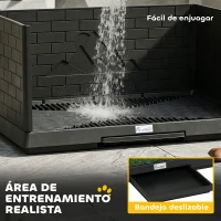 PawHut Inodoro para Perros con Césped Artificial 75x51x36,5 cm con Paredes Altas Bandeja Deslizante y Fácil de Limpiar Negro(m-6)