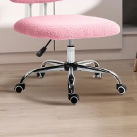Vinsetto Bureaustoel draaibaar, hoogteverstelbaar, 48cm x 53cm x 80-90cm (BxDxH), Roze(m-11)