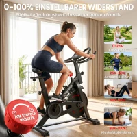 SPORTNOW Heimtrainer Fahrrad Höhenverstellbar Hometrainer mit APP Magnetwiderstand LCD-Monitor verstellbar Lenker Handyhalter(m-5)
