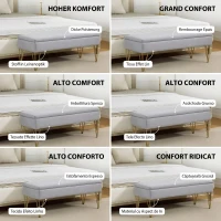 HOMCOM Bancă pentru capătul patului cu spațiu de depozitare, din material textil și picioare din oțel, 100x40x49 cm, gri deschis(m-4)
