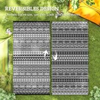 Outsunny Outdoor Teppich robuster Wetterfest Outdoorteppich, Carpet mit Boho-Style, Outdoor-Teppich für Wohnzimmer Balkon(m-4)