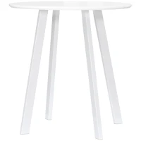 HOMCOM eettafel, keukentafel, voor 2 personen, hoogglanzend oppervlak, met tafelpoten, wit, 72 x 72 x 75 cm(m-11)