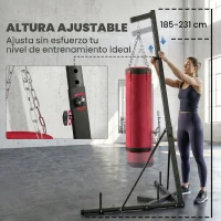 SPORTNOW Soporte para Saco de Boxeo de Pie de Acero con Altura Ajustable 175–220 cm y 185–231 cm Base Pesada y Bolsa de Arena(m-4)
