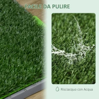 PawHut Toilette per Cani con Prato Sintetico, Erba di Ricambio e Vassoio Inferiore per Interno ed Esterno, 67x41x3.5 cm(m-17)