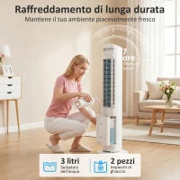 HOMCOM Raffrescatore d'Aria 3-in-1, Torre, Serbatoio 3 Litri, Portatile, Bianco.(m-5)