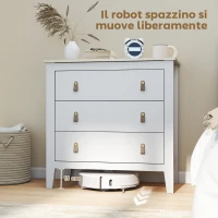 HOMCOM Cassettiera per Camera da Letto a 3 Cassetti con Maniglie in Finta Pelle, 80x40x78.5 cm, Bianco(m-8)