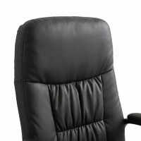 HOMCOM Poltrona Relax com Apoio para os Pés Estofada em PU Poltrona Relax Reclinável até 145° e Giratório 360° com Encosto Ajustável para Sala de Estar Dormitório Escritório 81x81x105cm Preto(m-8)