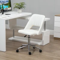 Vinsetto kantoorstoel draaistoel bureaustoel in hoogte verstelbaar 360° draaibaar schelpvorm met naadlijn design schuimstof fluweelzacht polyester beige 49 x 54 x 79-91 cm(m-11)