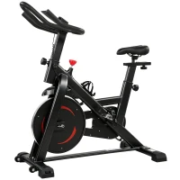 SPORTNOW Bicicleta Estática para Casa com APP Resistência Magnética Ajustável Ecrã LCD Assento e Guiador Ajustáveis Rodas(m-16)