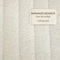HOMCOM Bancă modernă pentru capătul patului cu picioare tip agrafă, din material textil cu efect de catifea, lemn și metal, 118,5x46x49,5 cm, crem(m-12)