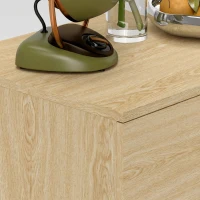 HOMCOM Comodă cu 6 sertare din lemn pentru dormitor și hol, 110x40x75cm, stejar(m-9)