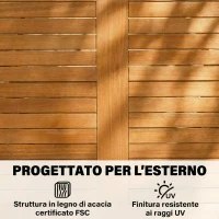Outsunny Set da Pranzo da Giardino 5 Pezzi, Tavolo e 4 Sedie Pieghevoli(m-6)