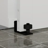 HOMCOM Porta de Correr com Ferragens 91x213 cm Porta de Correr Interior de MDF e Vidro Fosco com Rolo Trilho Guia de Chão Branco(m-10)