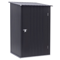 Outsunny Abri Jardin 1m² Tôle Acier Verrouillable Anthracite