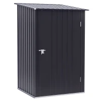 Outsunny Abri de Jardin 1m² - Remise pour Outils - cabanon Porte verrouillable - dim. 1L x 1,03l x 1,6H m - tôle d'acier ondulée Anthracite(m-1)