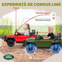 AIYAPLAY Mașină Electrică pentru Copii 3-5 Ani Land Rover Oficială 12V cu Telecomandă, Suspensii, Lumini LED, Verde(m-6)