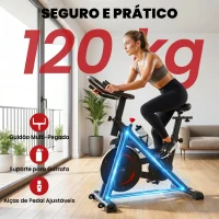 SPORTNOW Bicicleta Estática para Casa com APP Resistência Magnética Ajustável Ecrã LCD Assento e Guiador Ajustáveis Rodas(m-8)