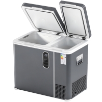 Outsunny 55L Compressor Car Fridge Freezer, Dual Zone Camping Refrigerator with App Control, Grey
