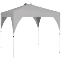 Outsunny Gazebo Pieghevole 3x3 m con Prese d'Aria, Sacchi di Sabbia e Borsa, in Tessuto Oxford e Metallo, Grigio Scuro(m-1)