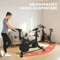SPORTNOW Cyclette da Casa con Resistenza Magnetica, Display LCD, Porta Telefono e Portaborraccia, 111,5x52,5x114,5 cm, Nero(m-9)