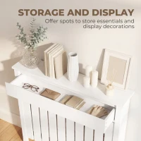 HOMCOM 93 x 88.5cm Rustic-Look Radiator Cover - White(m-4)