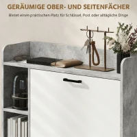HOMCOM Meuble à chaussures 15 paires, armoire à chaussures moderne avec 2 tiroirs rabattables, 83x24x90,5cm, blanc et gris(m-6)