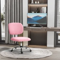 Vinsetto Bureaustoel draaibaar, hoogteverstelbaar, 48cm x 53cm x 80-90cm (BxDxH), Roze(m-10)