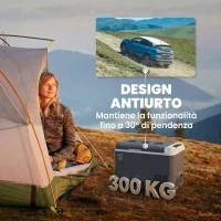 Outsunny Frigorifero da Auto Portatile 25L e Congelatore con Controllo App, 58x33x38.3 cm, Grigio(m-7)