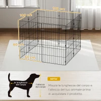 PawHut Recinto per Cani Recinto Espandibile Pieghevole in Metallo 50x80 cm Nero(m-3)