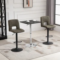 HOMCOM Verstelbare bartafel, 360° draaibaar, krasbestendige voeten, stabiele metalen basis, Zwart/Zilver(m-10)