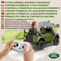 AIYAPLAY Mașină Electrică pentru Copii 3-5 Ani Land Rover Oficială 12V cu Telecomandă, Suspensii, Lumini LED, Verde(m-8)