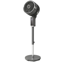 Homcom Ventilador de Pie Circulador de Aire con 8 Velocidades Pantalla LED Mando a Distancia Oscilación 90° Gris