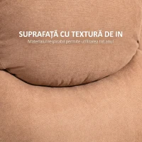 HOMCOM Fotoliu Relax Manual Reclinabil la 150° cu Suport pentru Picioare din Material Textil, 93x88x102cm, Maro Închis(m-5)