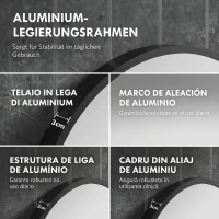 HOMCOM Oglindă de Baie Ovală de Perete cu Ramă din Aluminiu, Verticală sau Orizontală, 60x90cm, Negru(m-5)